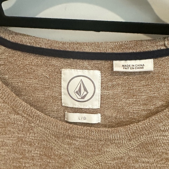 Volcom Men’s Stand Not Heathered Tan Crew Neck Sweater, Size L, EUC - Picture 9 of 10